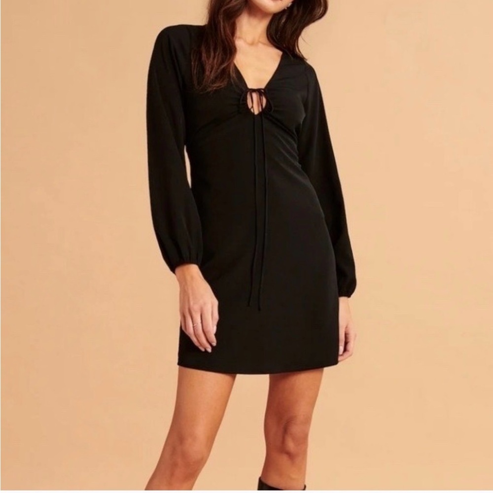 NWT A&F Long Sleeve Strappy Halter Mini Dress